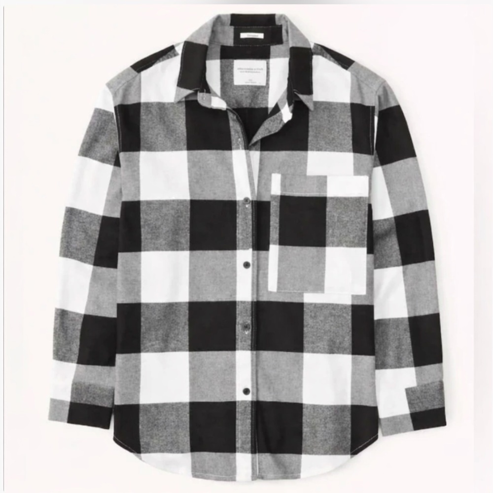 Abercrombie & Fitch Oversized Soft Plaid Collection Button Down Shirt Size XS